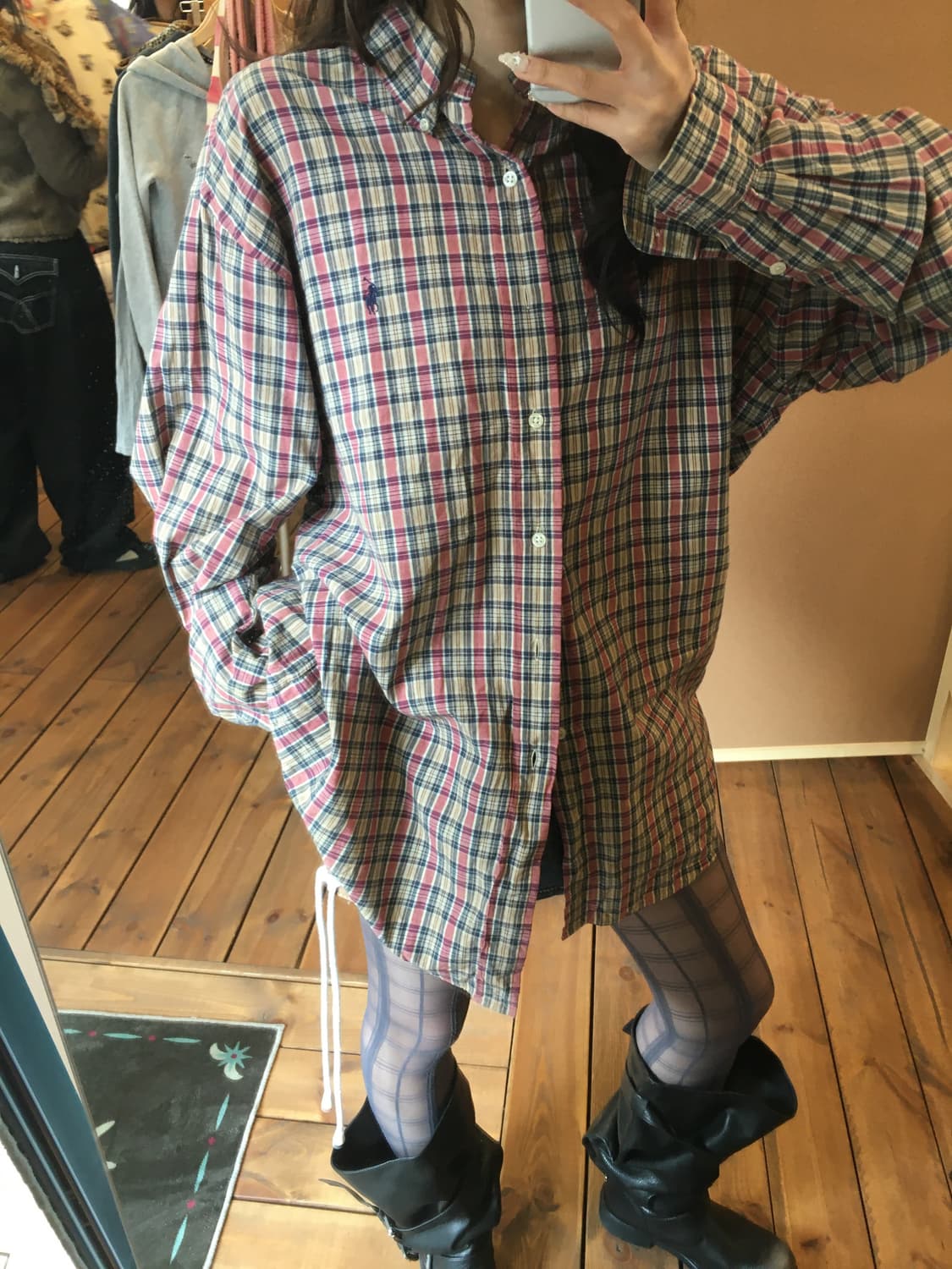 폴로 레드 믹스 체크 셔츠 상품이미지1