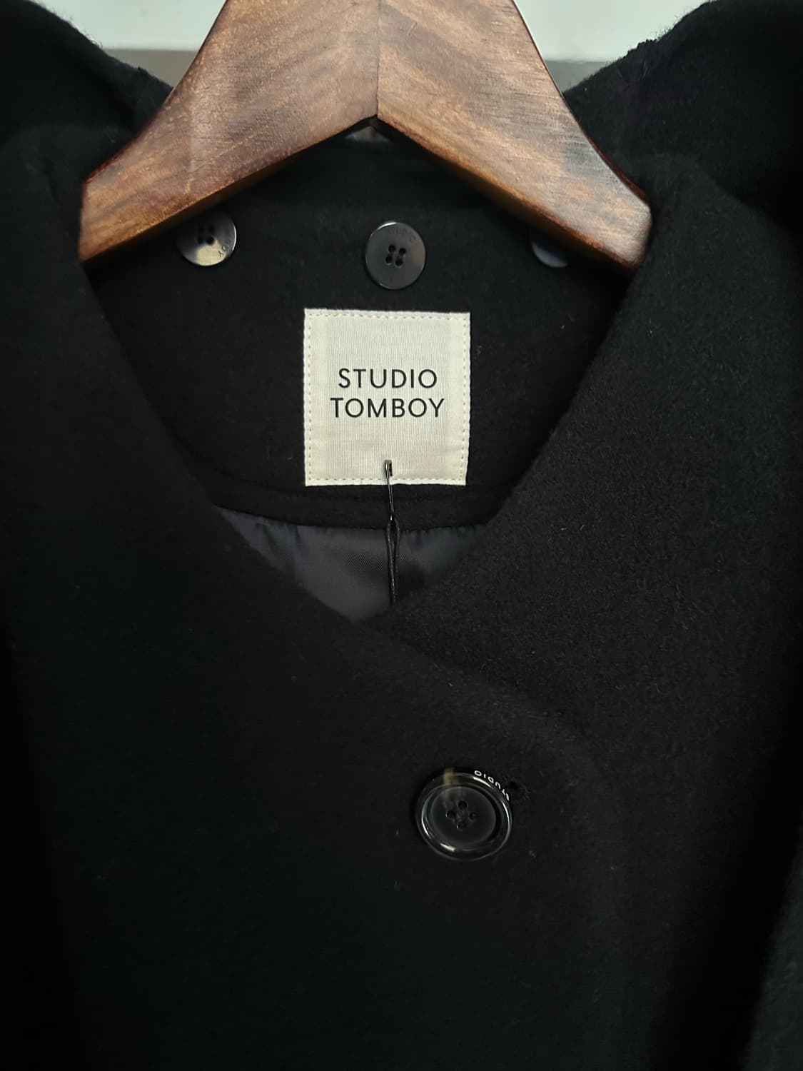 스튜디오 톰보이 울 혼방 코트 블랙 F[오버사이즈] 상품이미지6