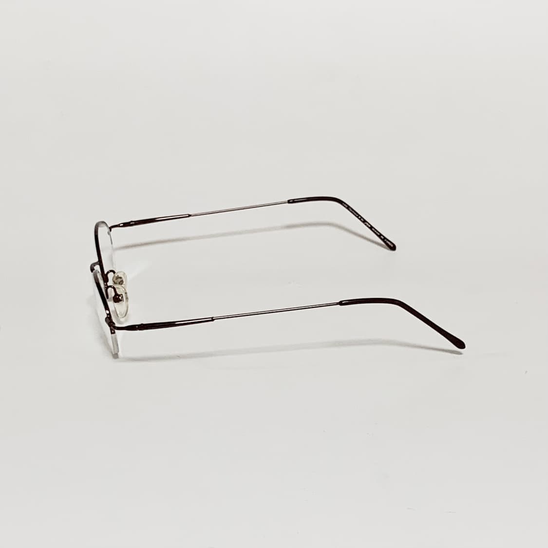 912 반무테 안경 슬림 오벌 메탈 브라운 빈티지 타원형 남녀공용 상품이미지4