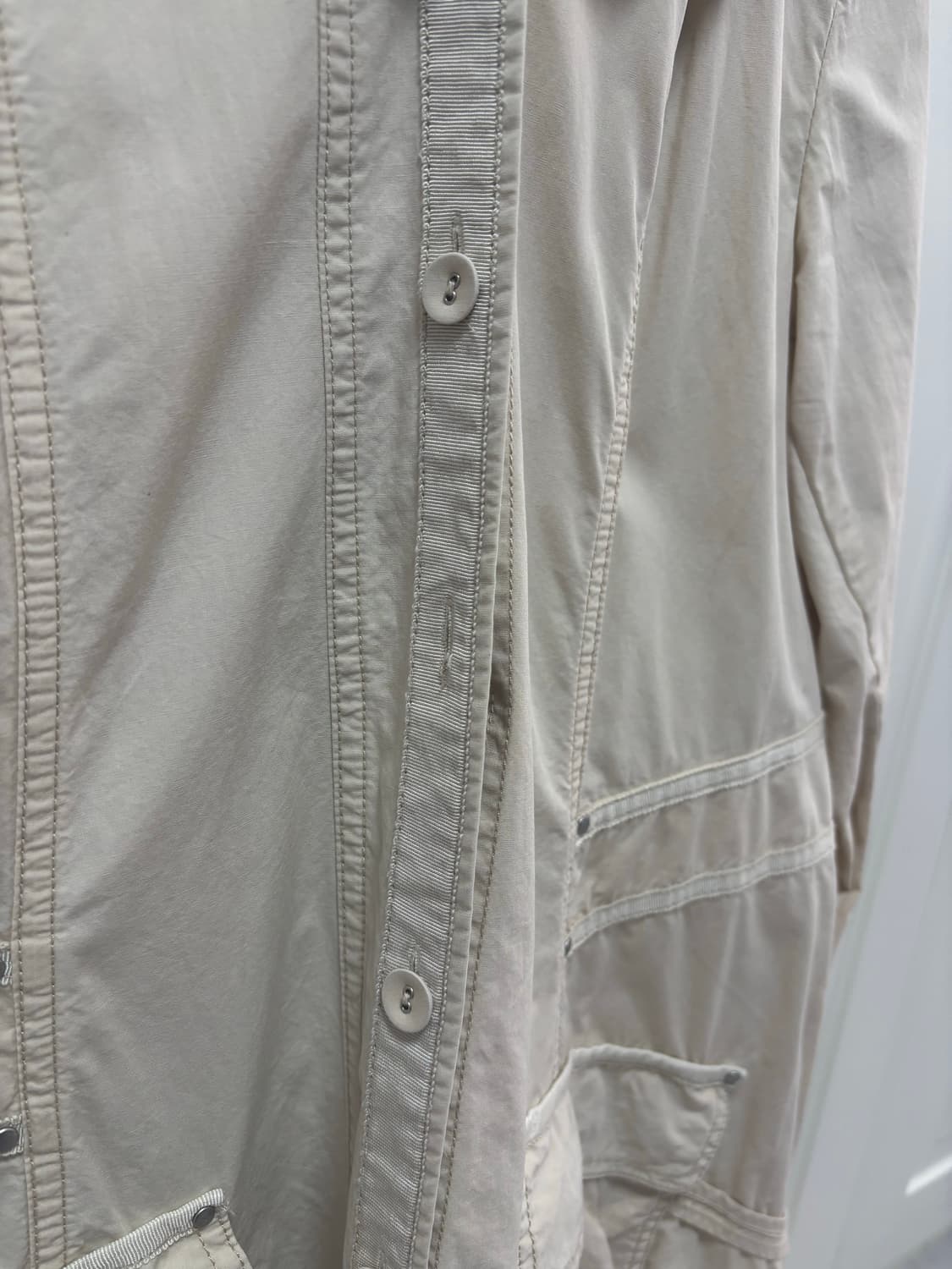 빈티지 베이지 면 자켓코트 후드 상품이미지3