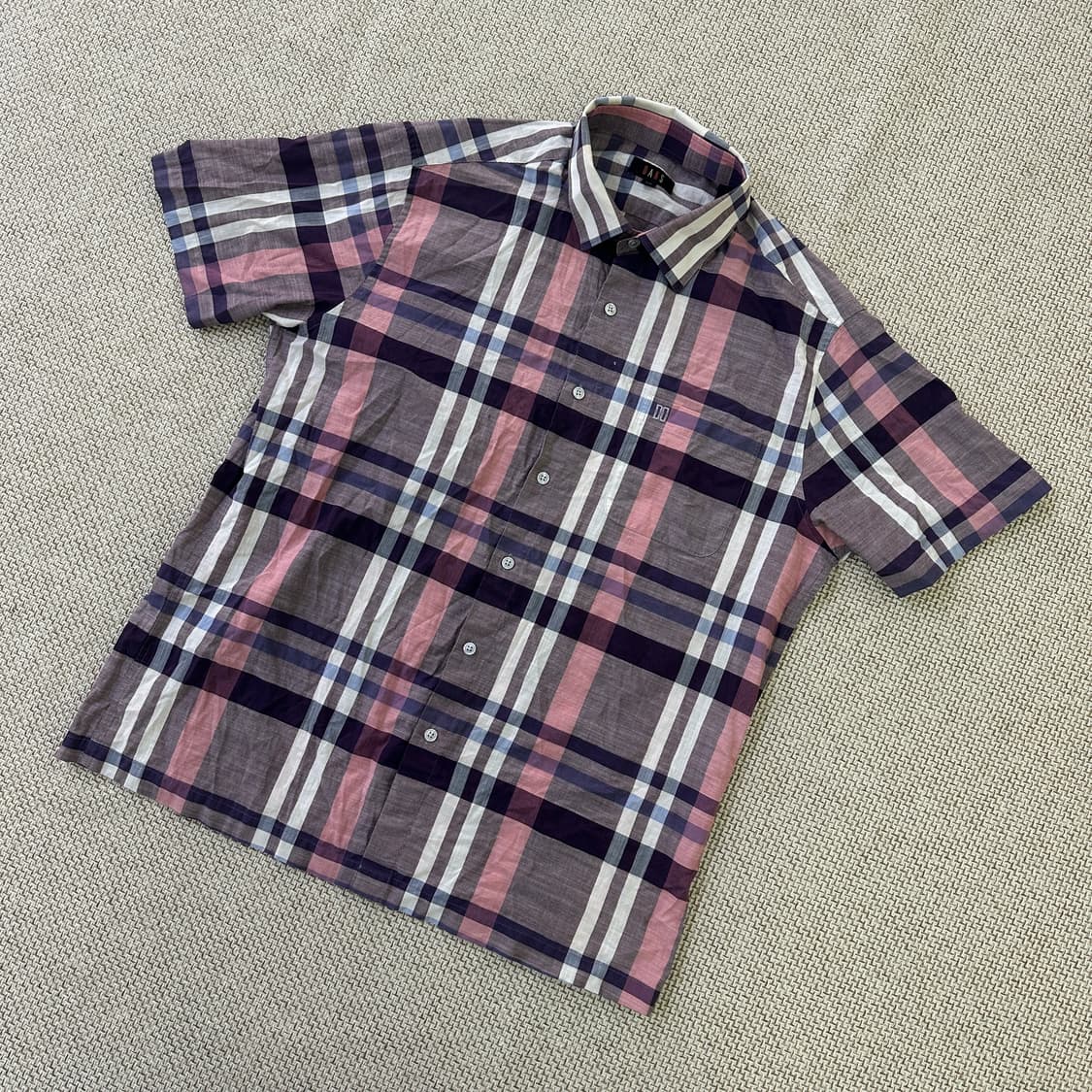 110 닥스 체크 남성 반팔 셔트 0417D 상품이미지1