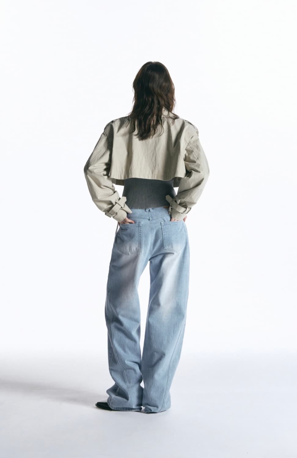 인사일런스 디바이드 와이드 데님 팬츠 블루 M 상품이미지3