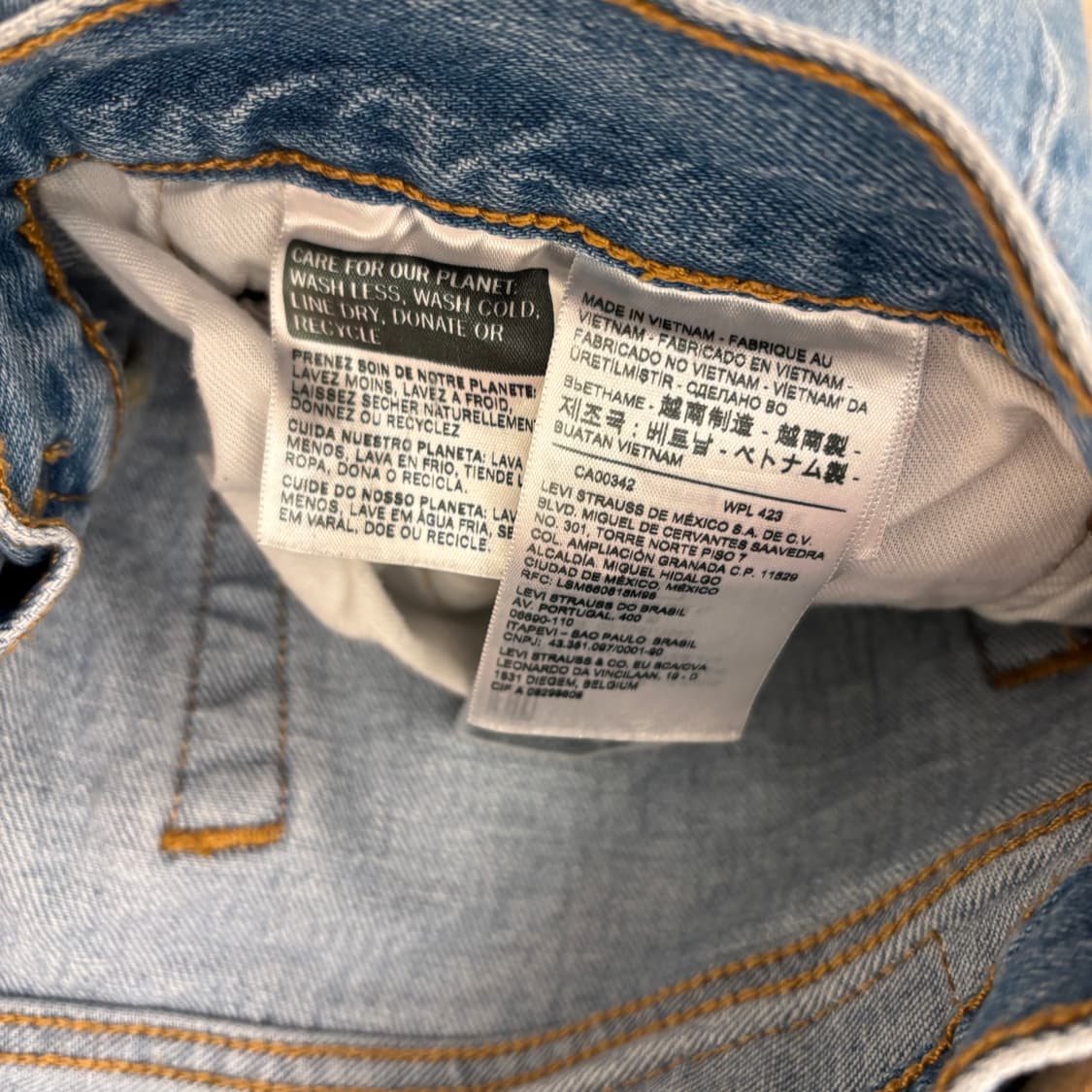 리바이스 501 워싱 데님 팬츠 상품이미지4