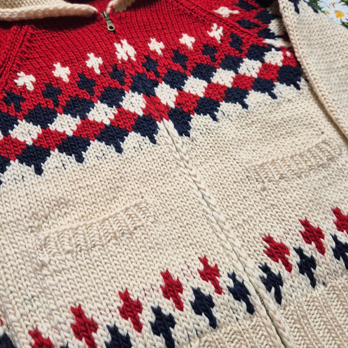 MELMO 페어아일 후드 니트 자켓 여성M 상품이미지2