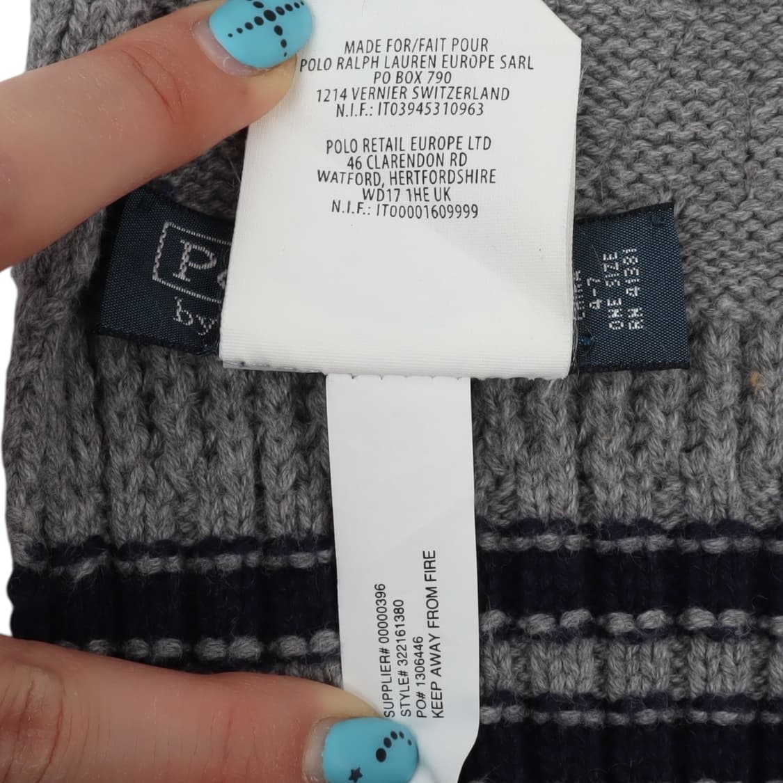 폴로 랄프로렌 레터 윙 P 그레이 머플러 상품이미지8