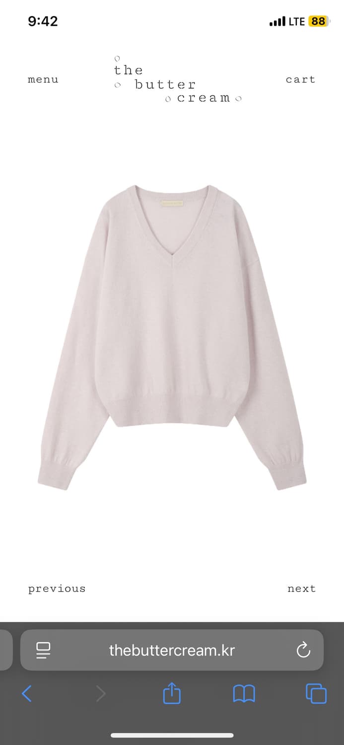 [SLOCO] Jenna v neck cashmere knit,블루베리 상품이미지5