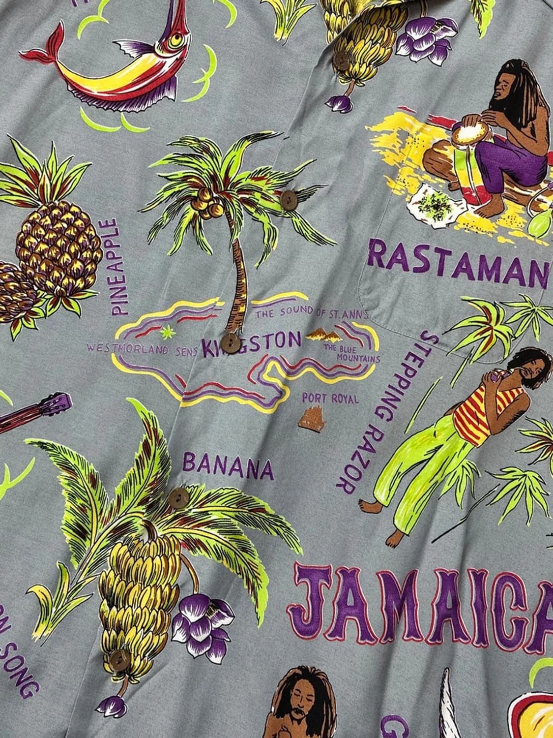 와코마리아 밥 말리 하와이안 셔츠 롱 슬리브 PN5343 상품이미지3