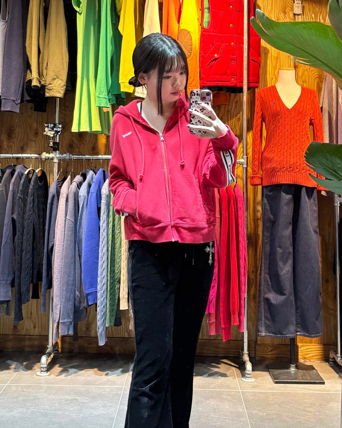 S 리바이스 스펠링 라인 레드 후드집업 상품이미지1