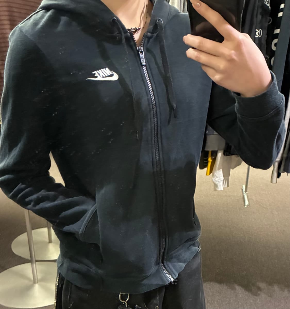 M)나이키 빈티지 여성 블랙 후드집업 상품이미지1