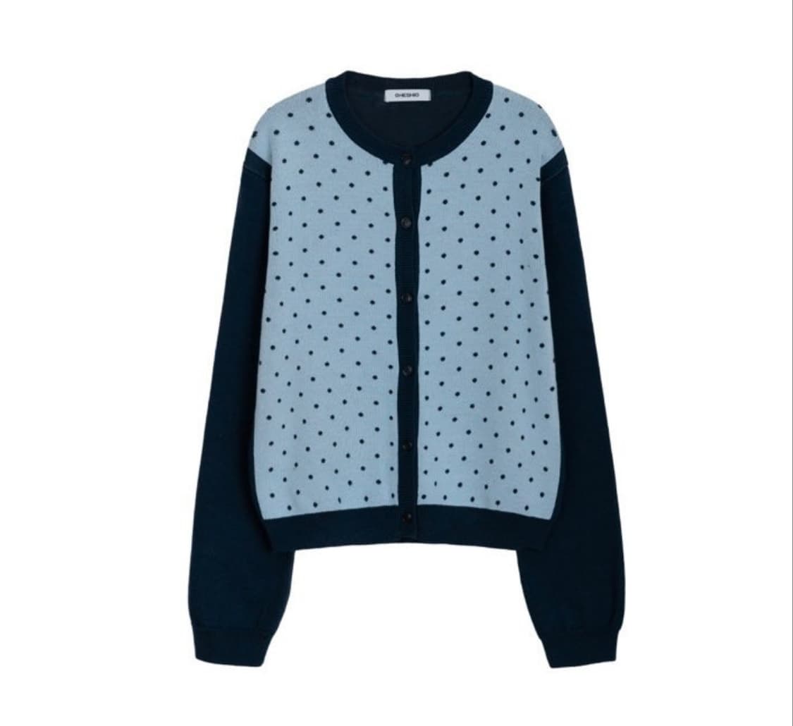 오헤시오 도트 가디건 상품이미지1
