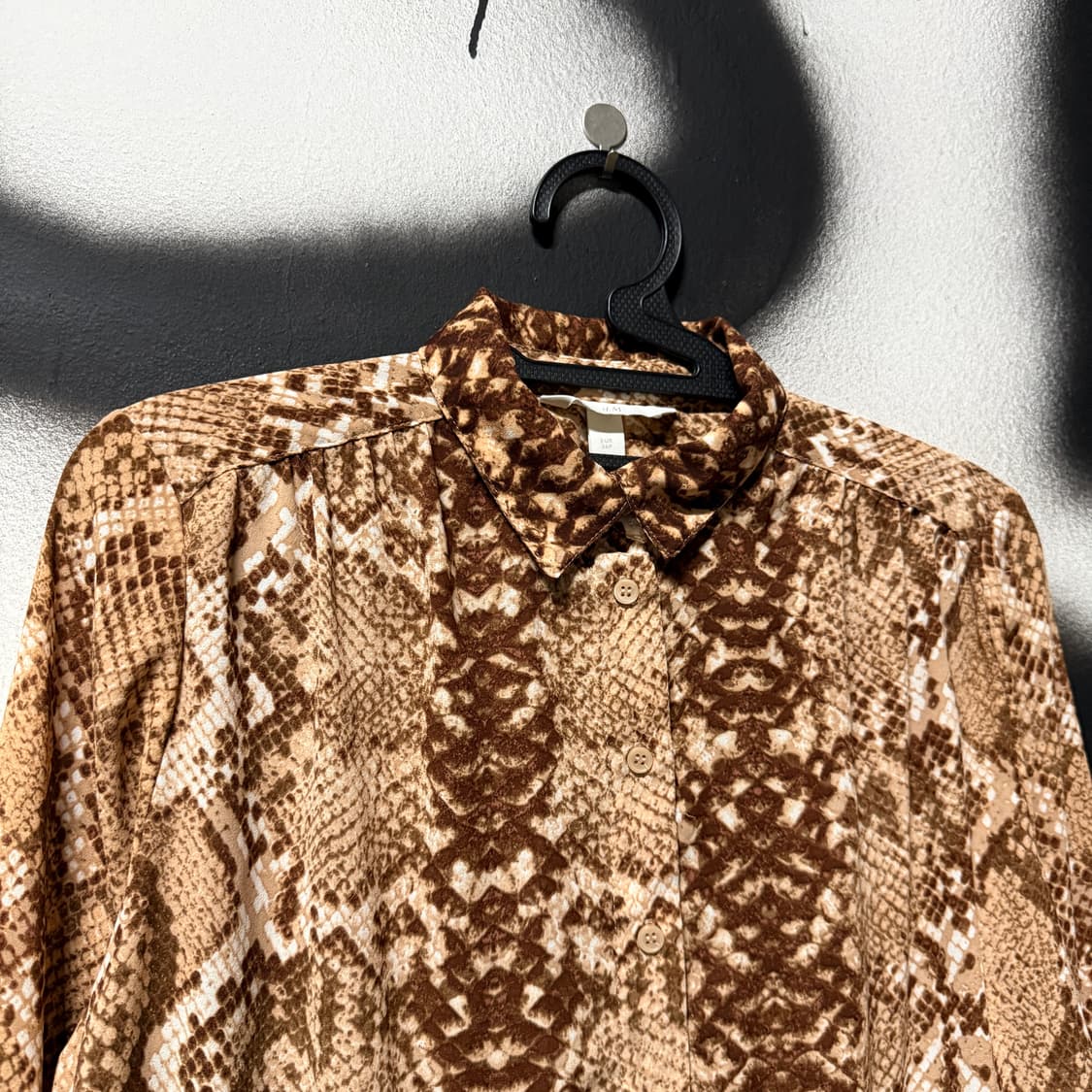 VTG 빈티지 파에톤 파이톤 풀 패턴 셔링 블라우스 셔츠 상품이미지3
