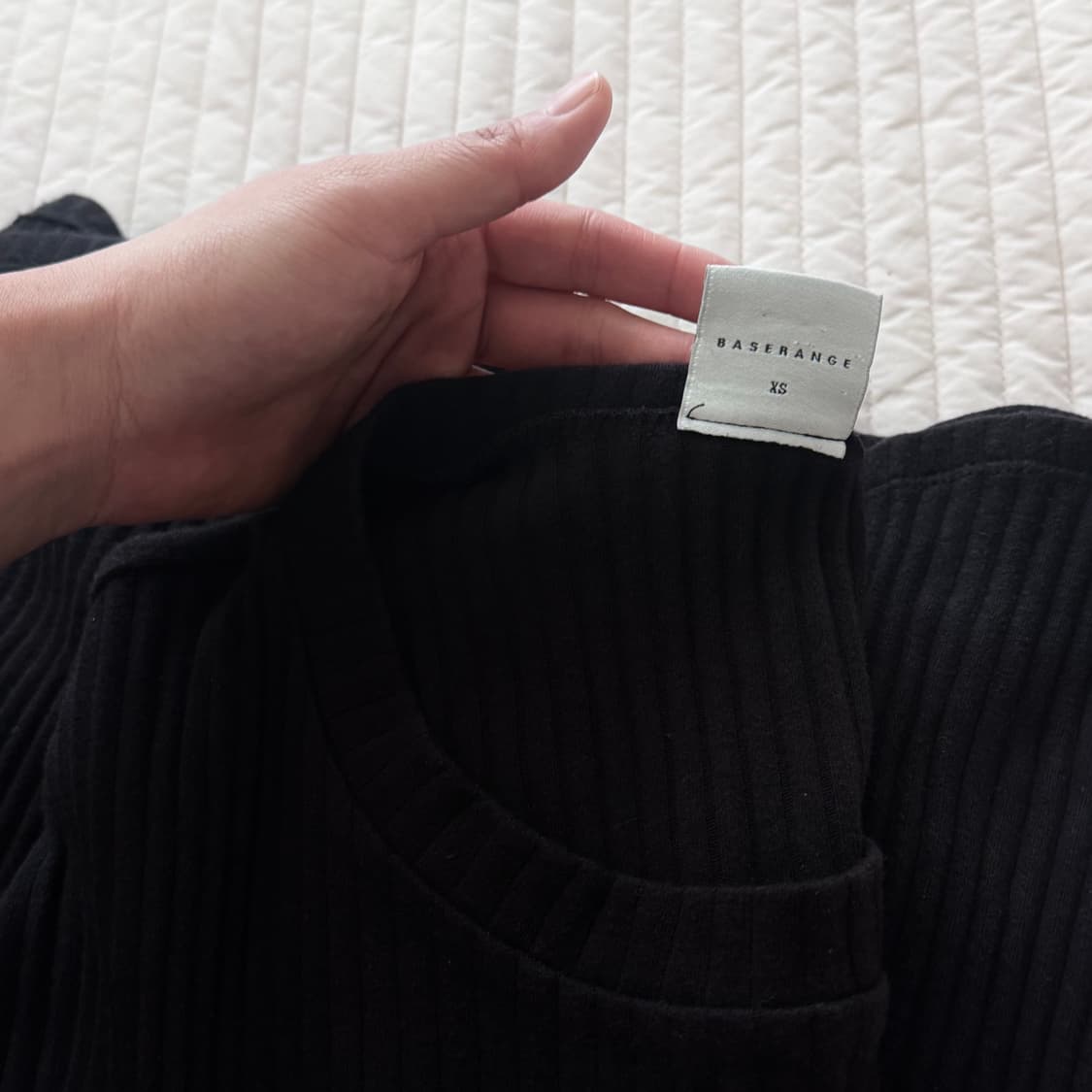 BASERANGE 베이스레인지 유기농 코튼 플리스 원피스 블랙 xs 상품이미지3