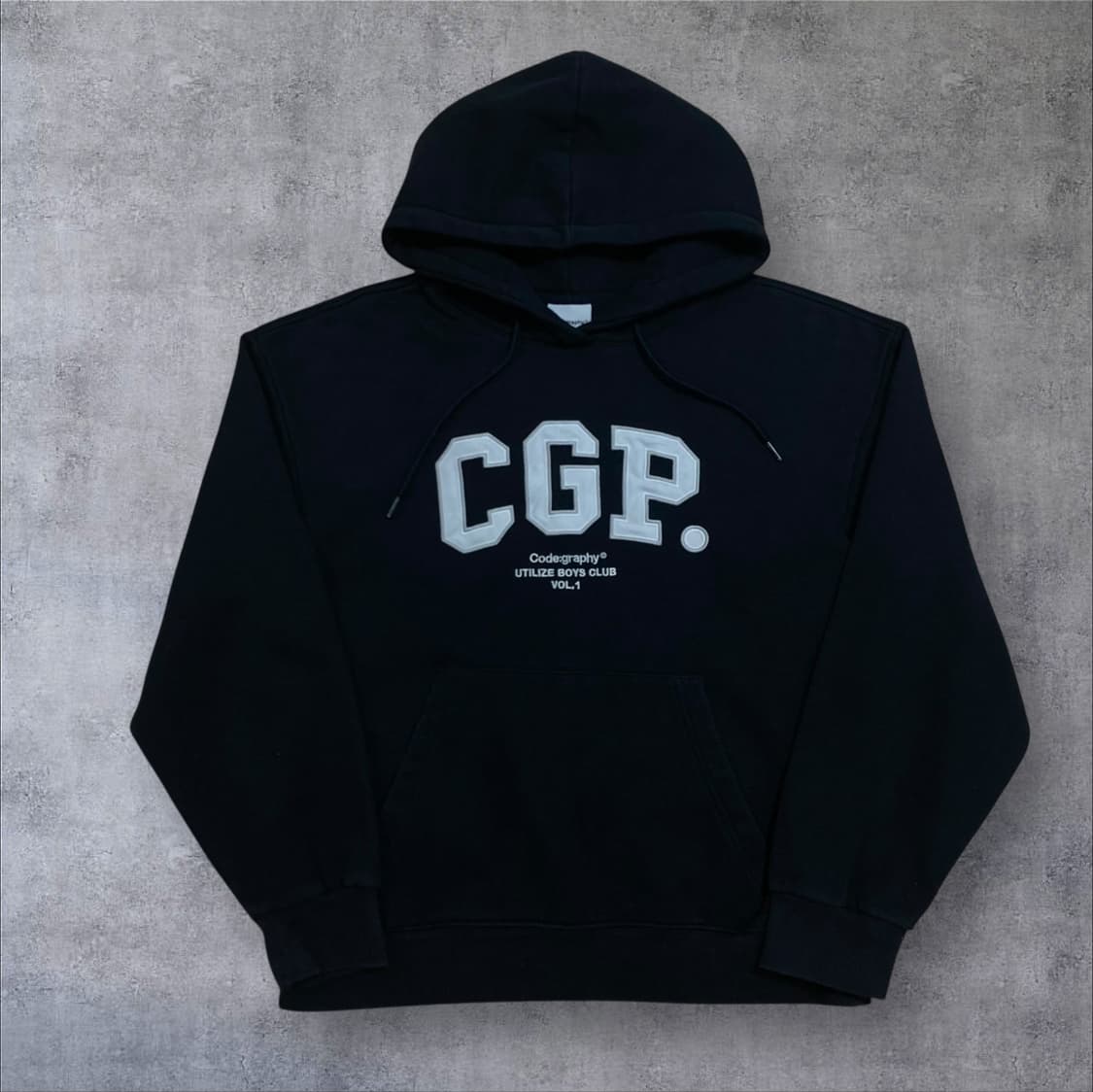 코드그라피 스펠아웃 빅로고 네이비 후드티 상품이미지1