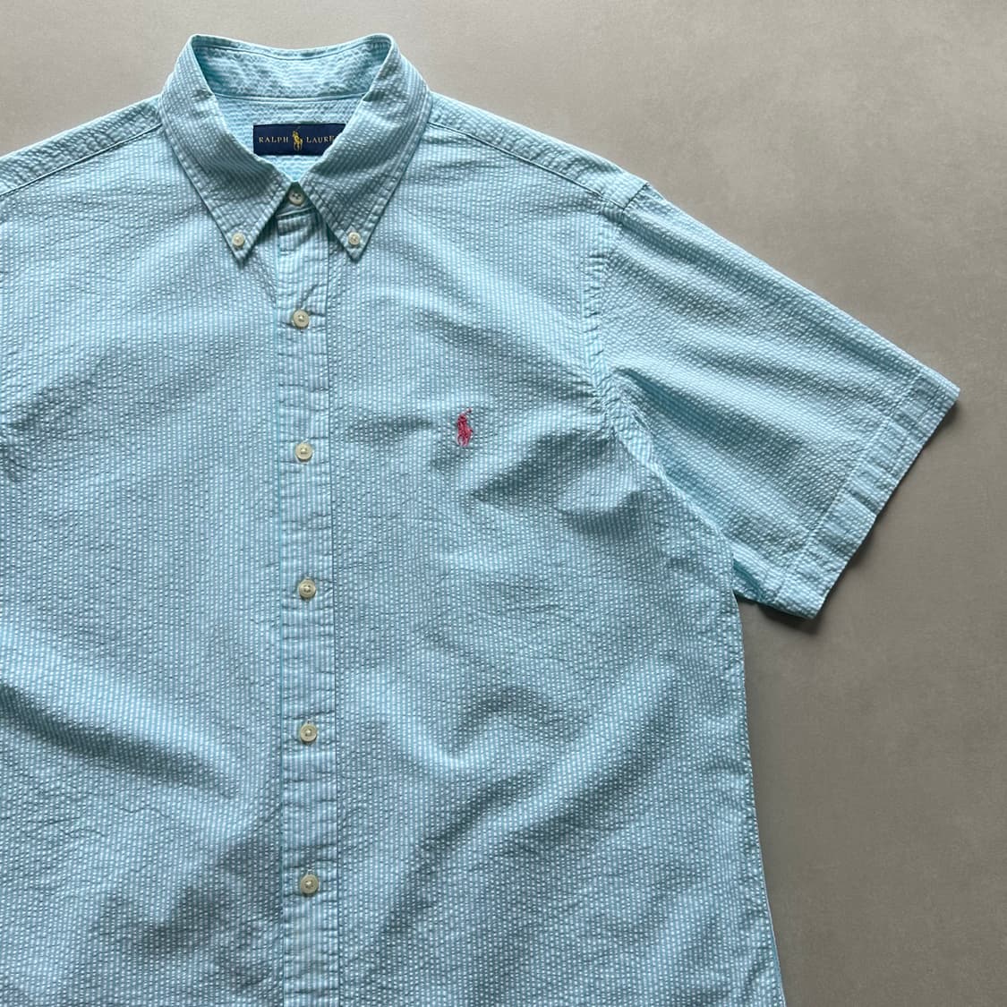 [L-XL]폴로 랄프로렌 시어서커 스트라이프 반팔 셔츠 상품이미지2