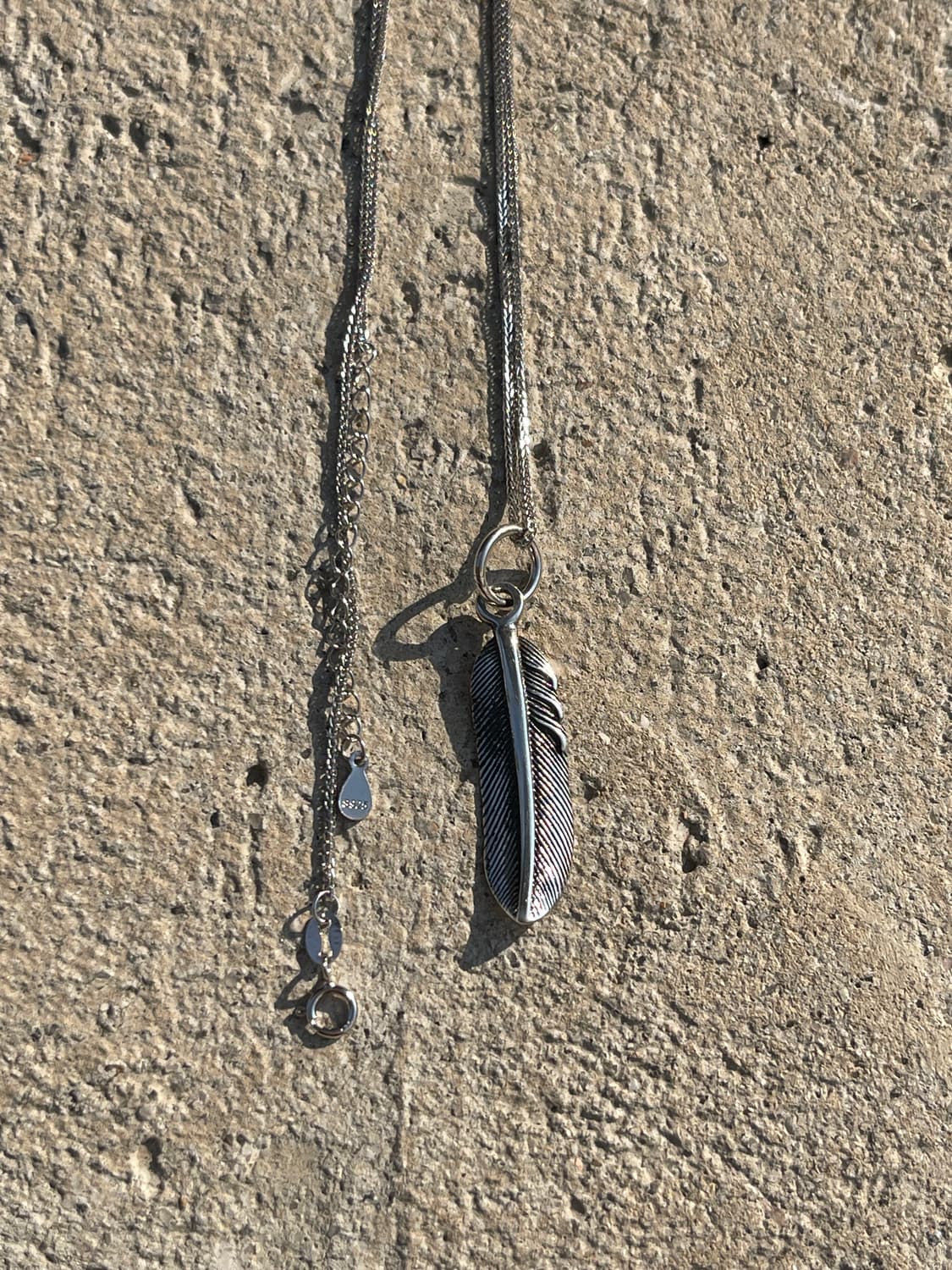 앤틱 실버 페더 목걸이 (실버925) 상품이미지1