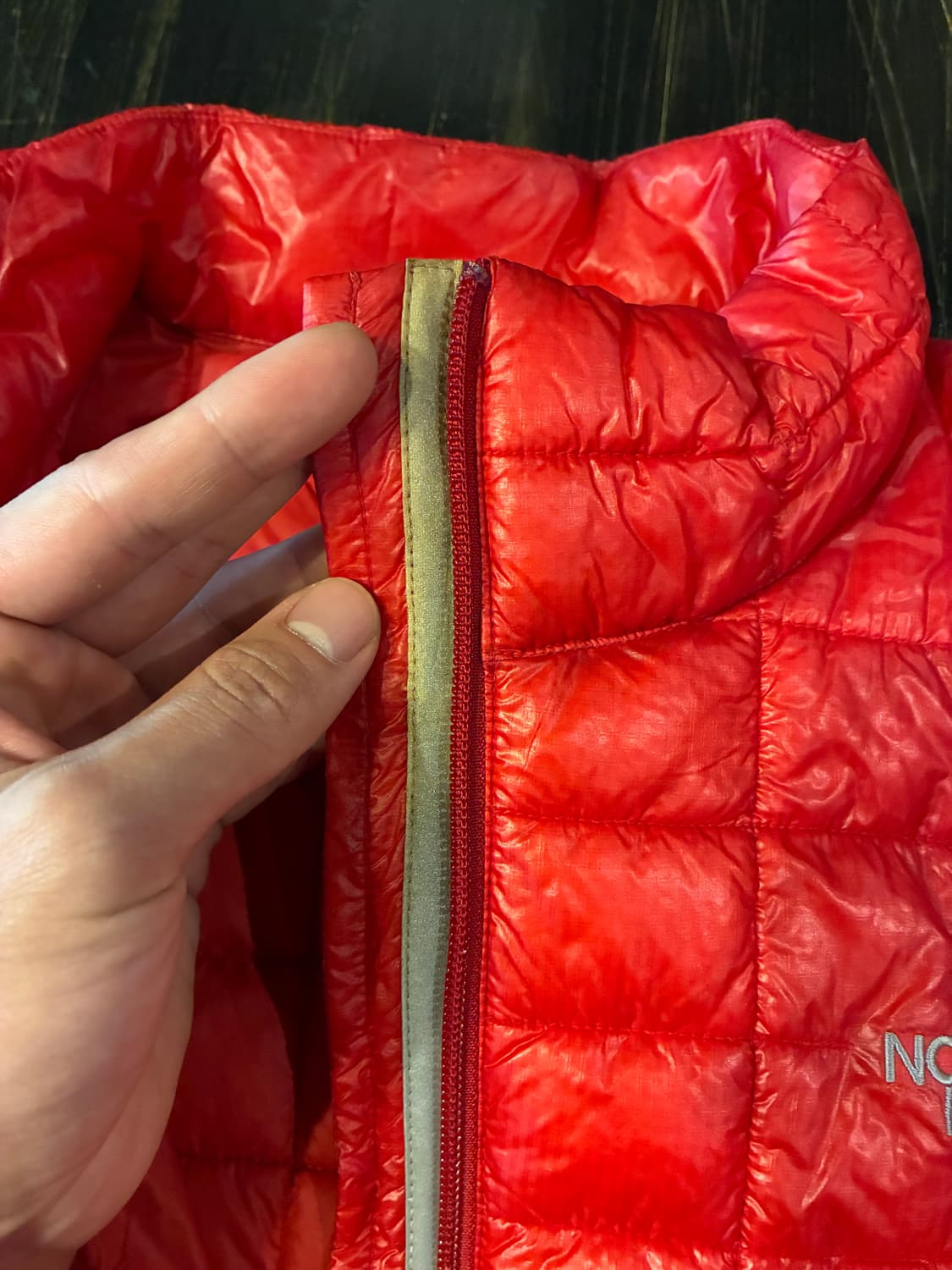 100) 노스페이스 퀼팅 패딩 레드 미노이 상품이미지3