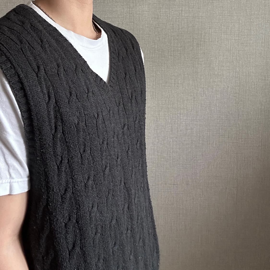 폴로 랄프로렌 꽈배기 신형 베스트 니트 XL 상품이미지3