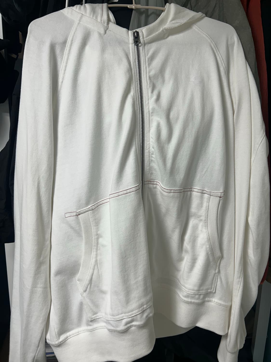 산산기어 워시드 후디 집업 아이보리 상품이미지3