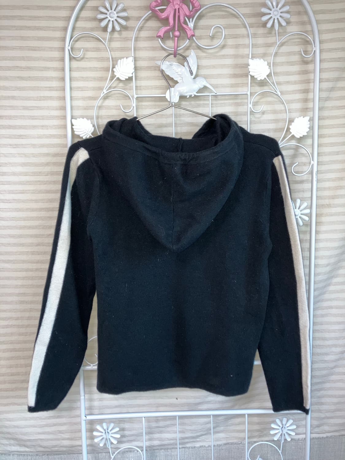 빈티지 블랙 화이트 배색 레터링 후드 y2k 스트릿 갸루 펑키   상품이미지5