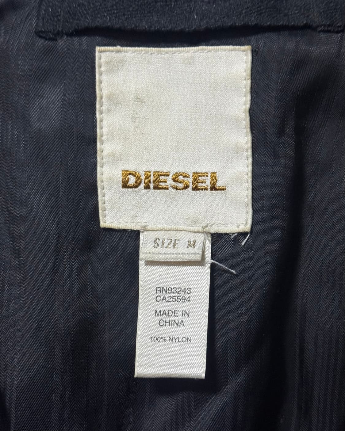 디젤 나일론 다크 네이비 남색 바이커 지퍼 덕다운 오리털 패딩 고스 펑크 상품이미지10