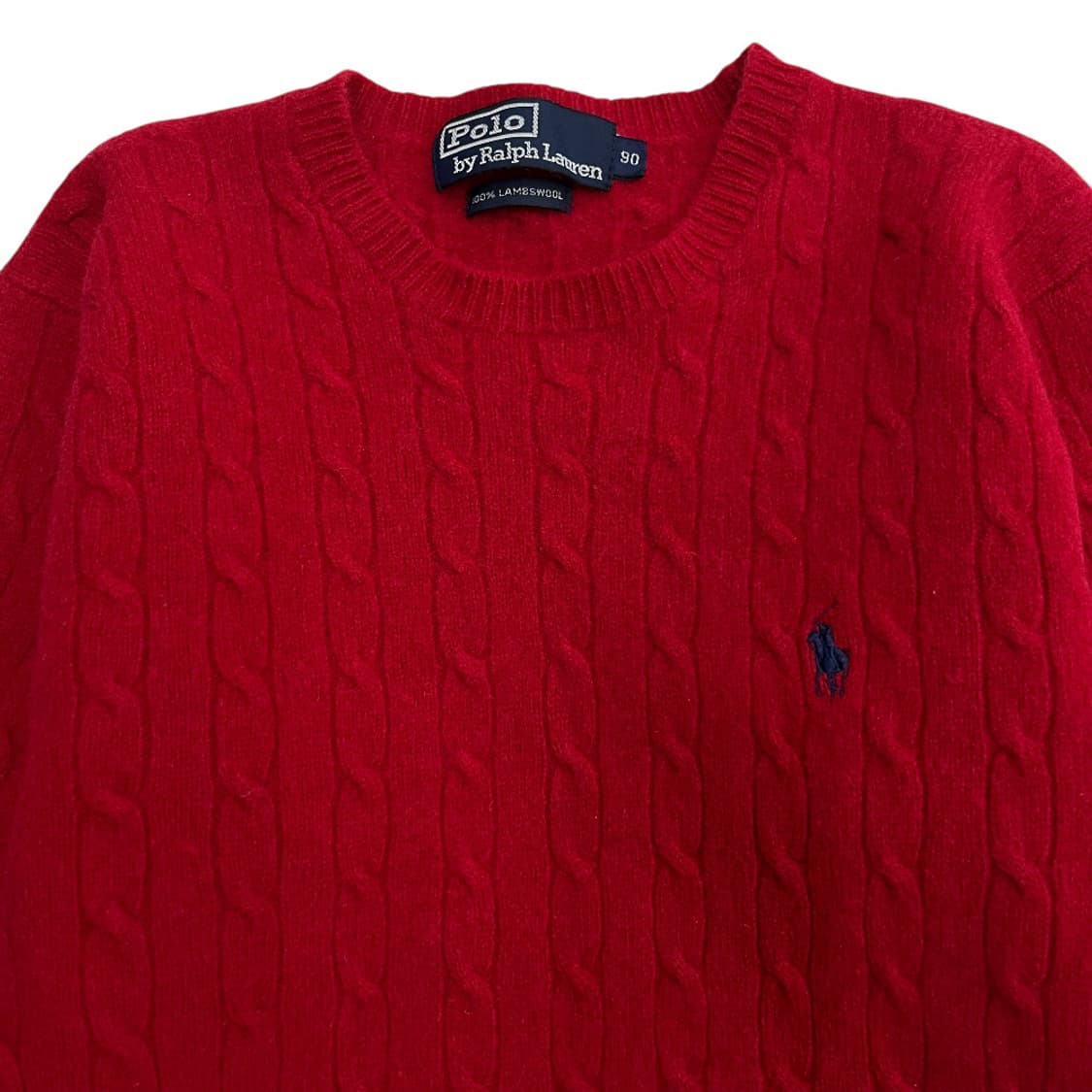 폴로 랄프로렌 네이비포니 레드 꽈배기 앙고라 니트 90 상품이미지4