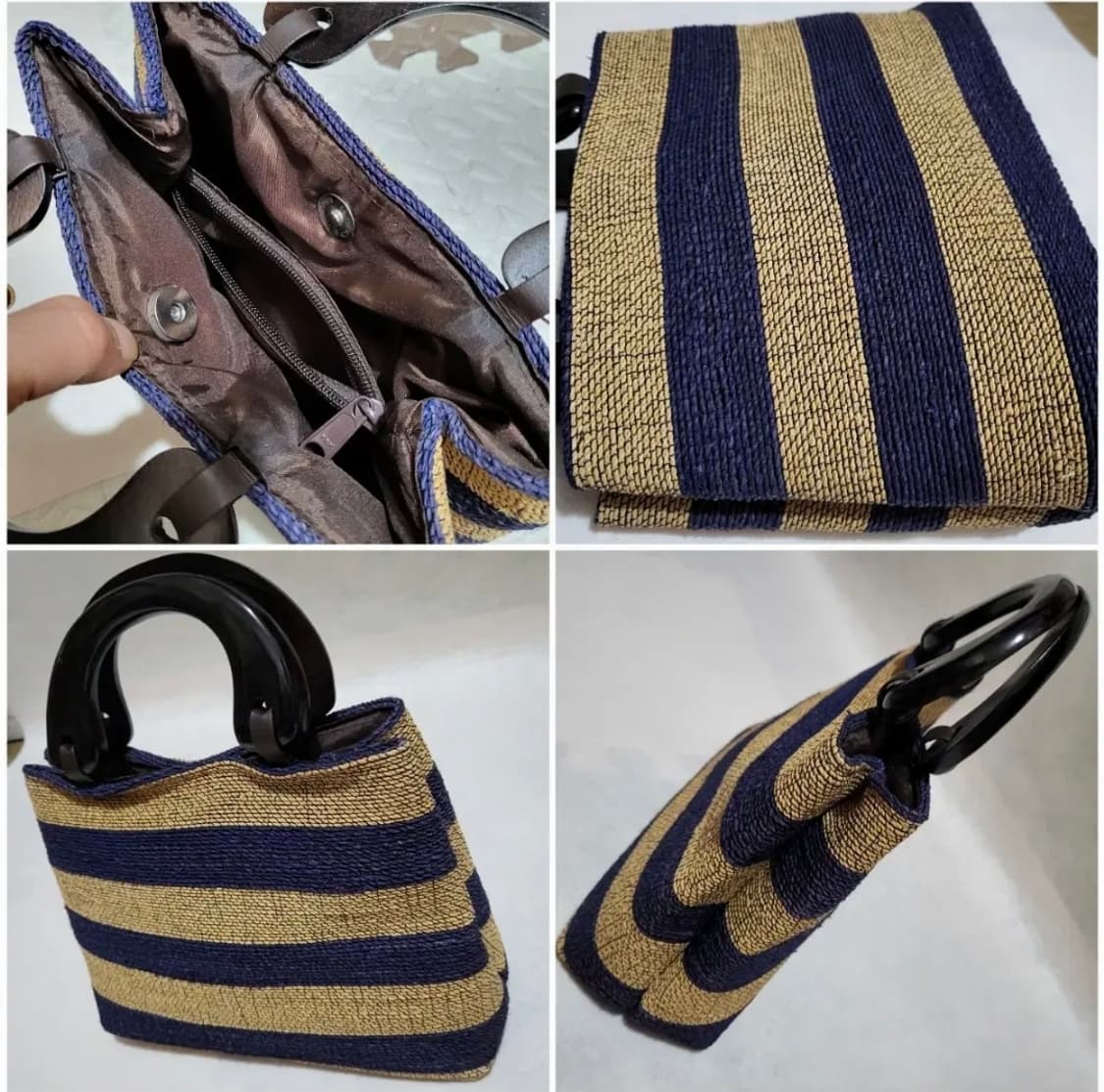 최~상 고퀄리티 원목 라탄 고급 핸드백 /한두번실착 상품이미지4