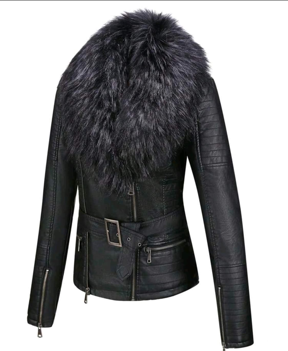 블랙 퍼 가죽 라이더 자켓 새재품 상품이미지1