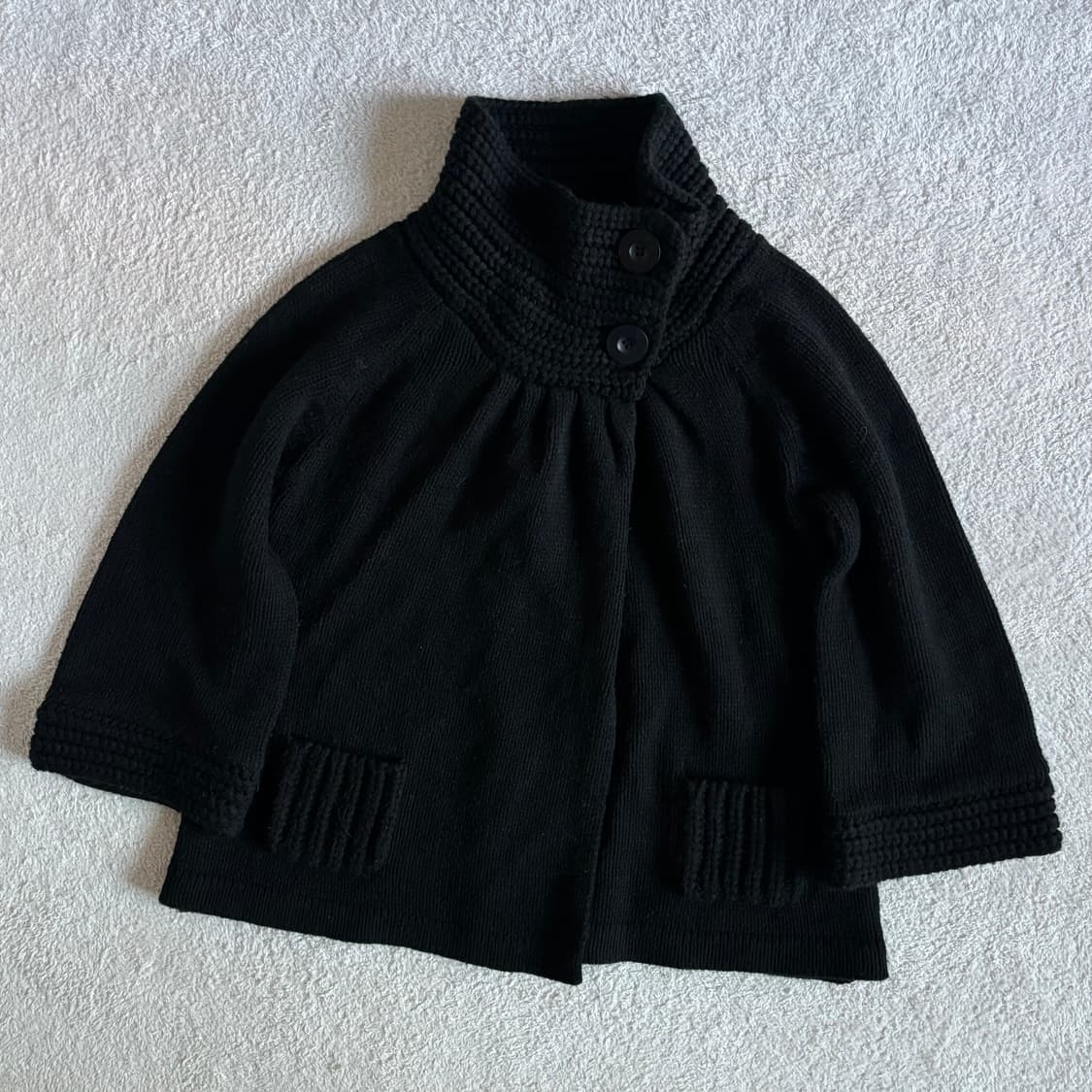 일본빈티지 putielal 케이프st 블랙 니트 가디건 상품이미지1