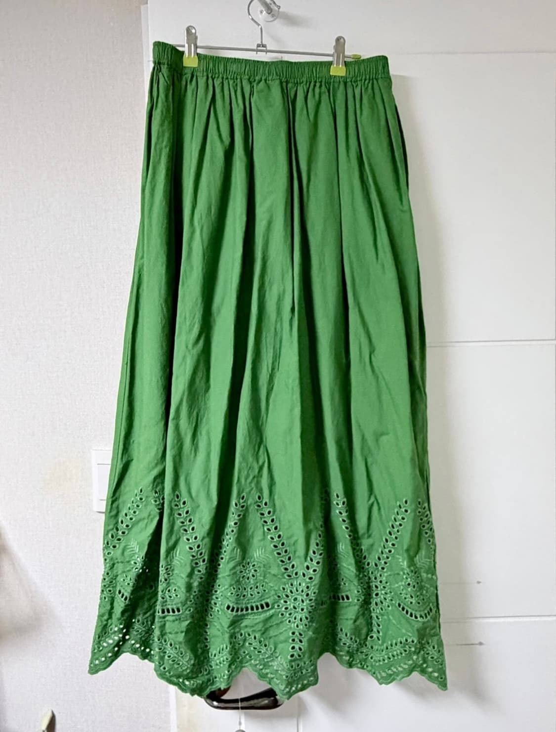 니코앤드 펀칭 레이스 에스닉 롱 스커트 초록 치마 일본 빈티지 모리걸 상품이미지2