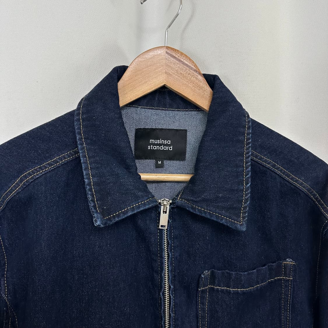   무신사스탠다드 여자 크롭 데님 청자켓 M 상품이미지2