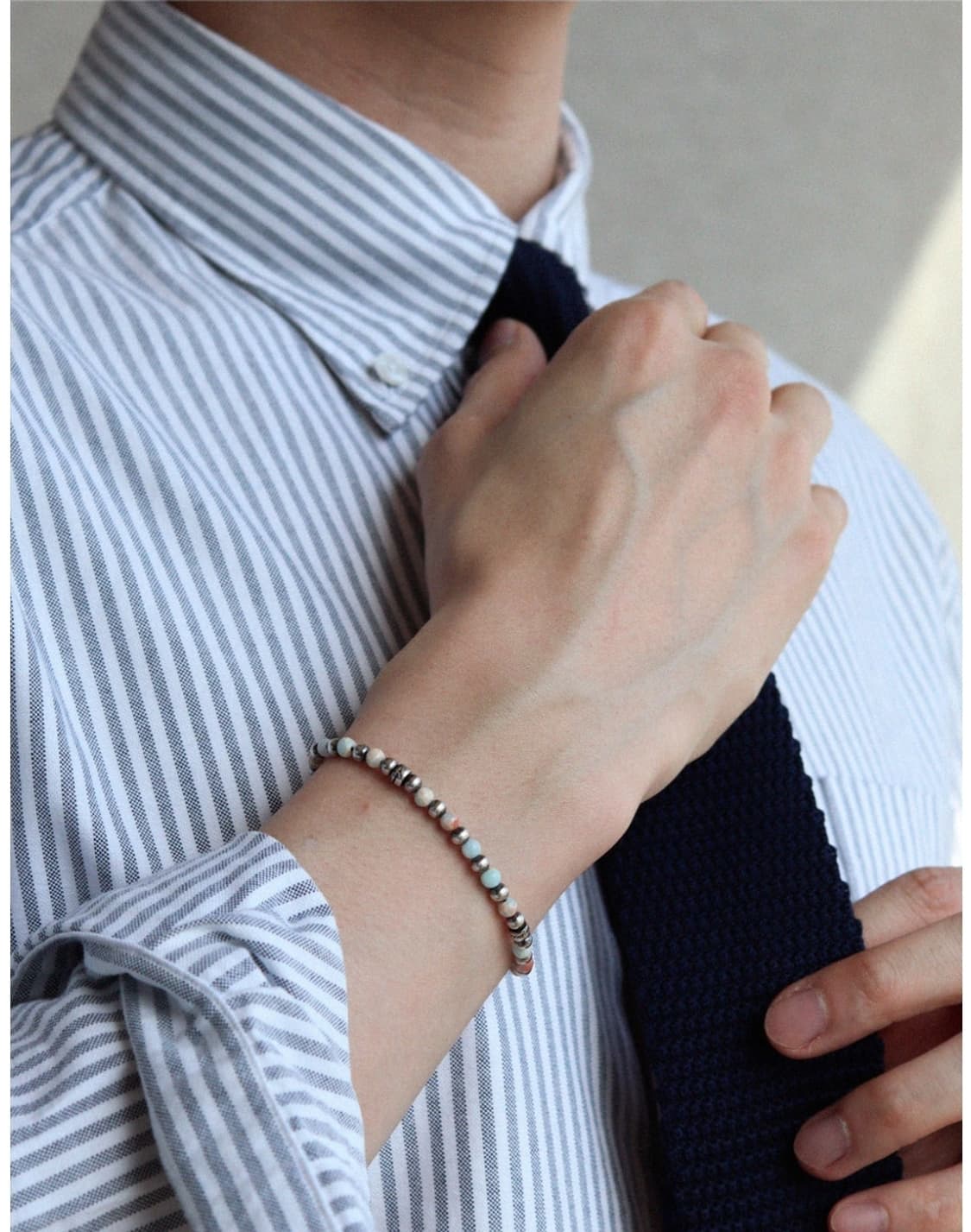 이노피릿 수산석 스카이블루 원석 팔찌 20.5cm 상품이미지4