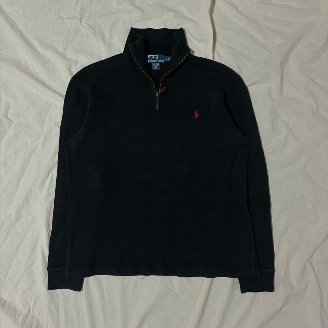 폴로 블랙 반집업 니트 M 상품이미지2