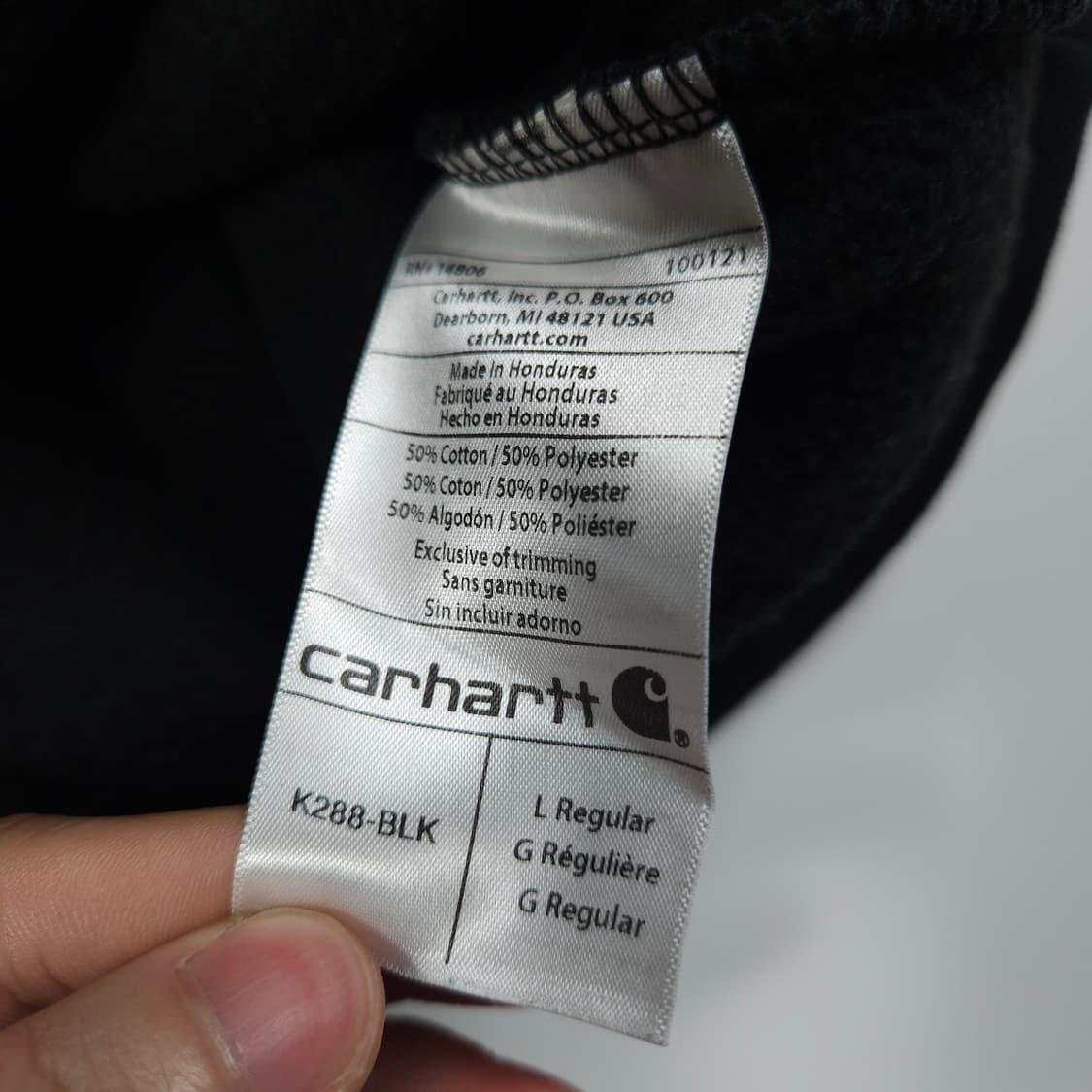 칼하트 스펠아웃 후드티 블랙 상품이미지5