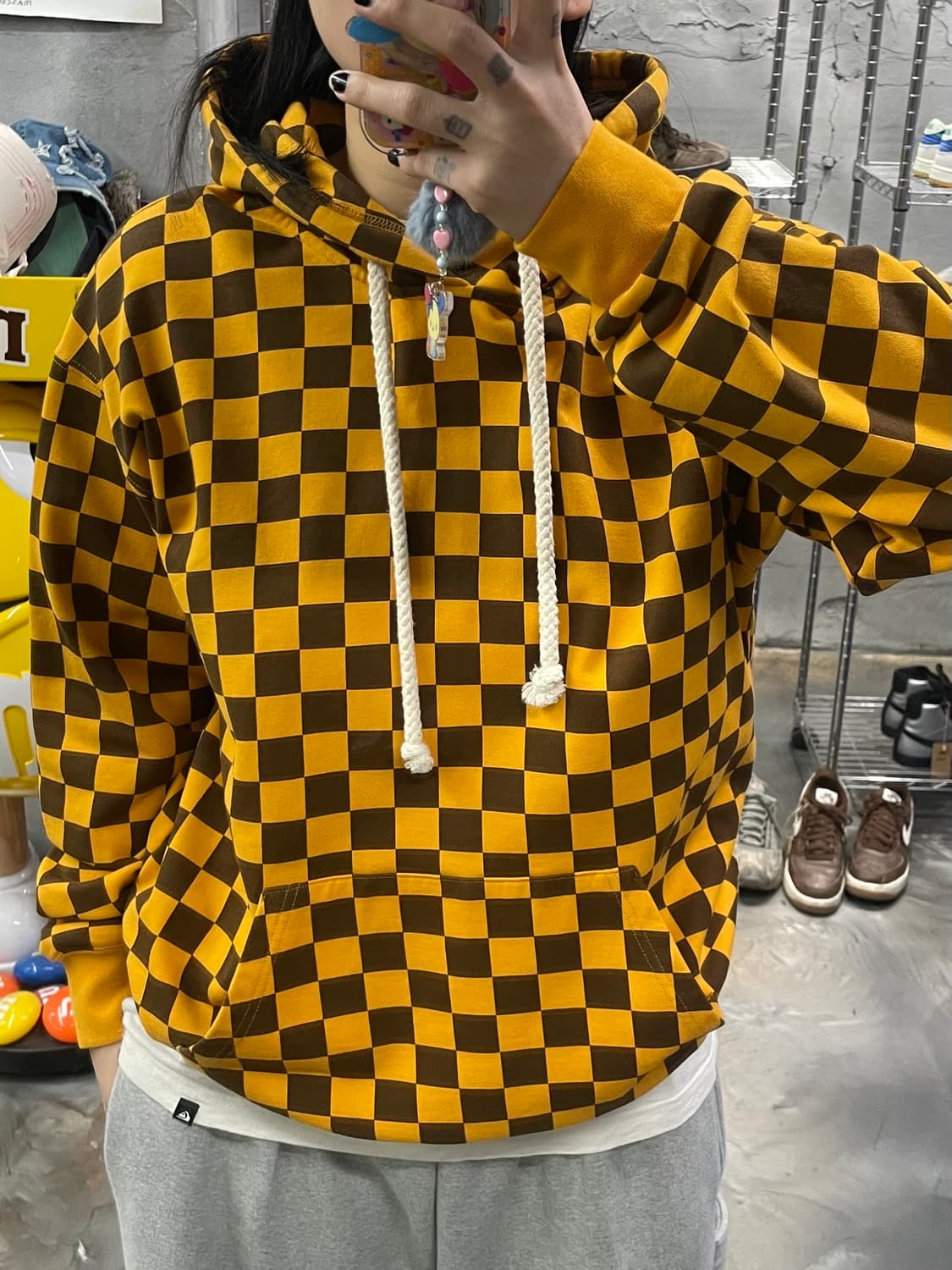 JW 앤더슨 체커보드 스웻 후드 상품이미지8