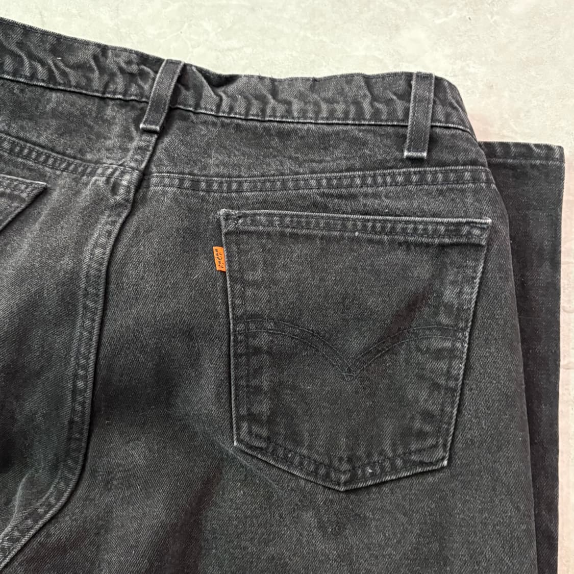 [36/32] 90s USA🇺🇸 리바이스 505 오렌지 탭 블랙 흑청 상품이미지7