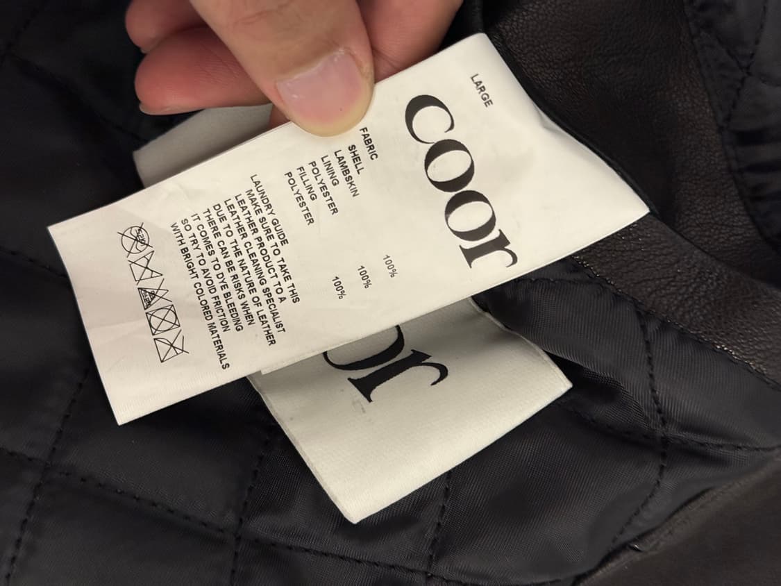 쿠어 coor A-2 레더자켓 L 블랙 상품이미지5