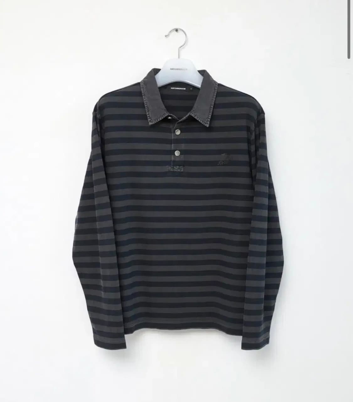 해칭룸 스트라이프 폴로티 블루 4사이즈 상품이미지1