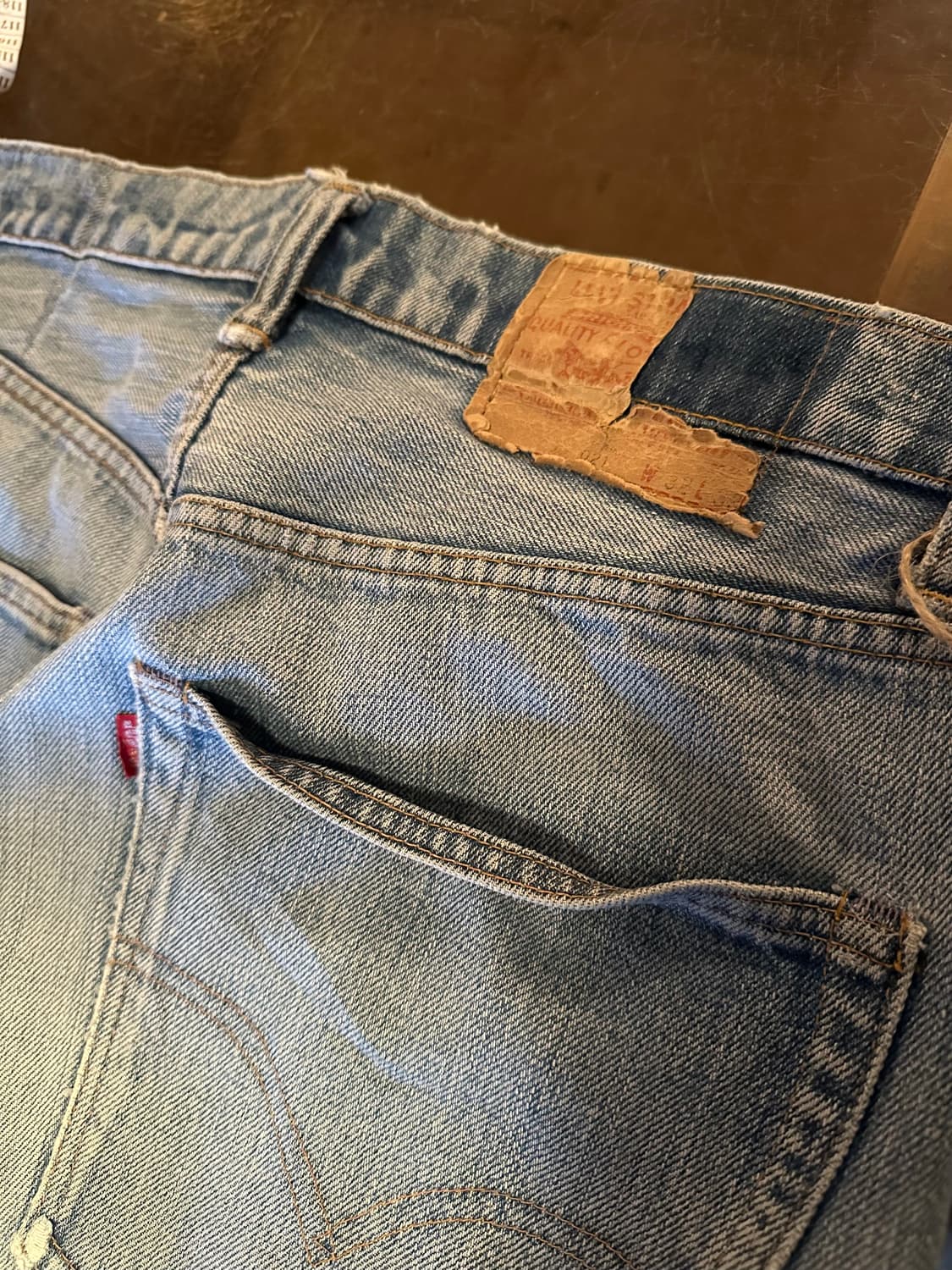 70s USA 빈티지 리바이스 505 66전기 셀비지 데님 팬츠 상품이미지6