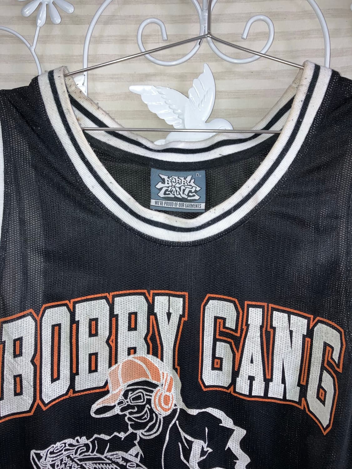 빈티지 블랙 레터링 나시 농구복 y2k 스트릿 갸루 펑키499 상품이미지3