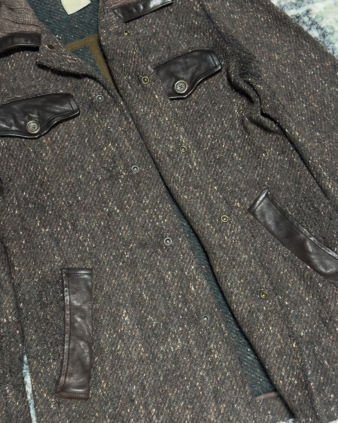 {D&G} Knit Collar Leather Wool Jacket 상품이미지7