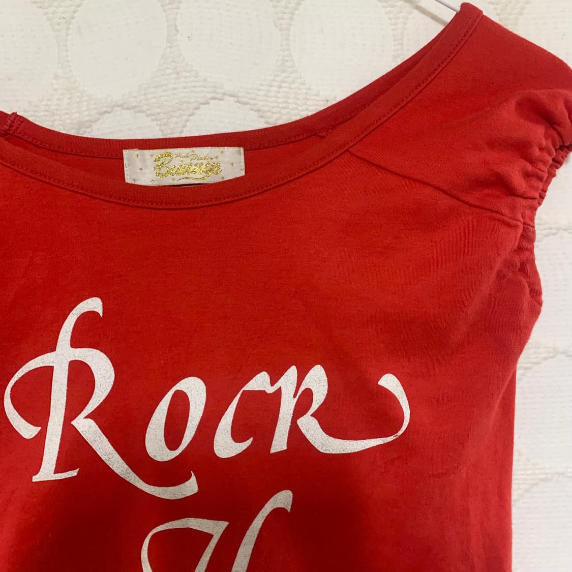 빈티지 레드 코튼 반팔 티셔츠 상품이미지6