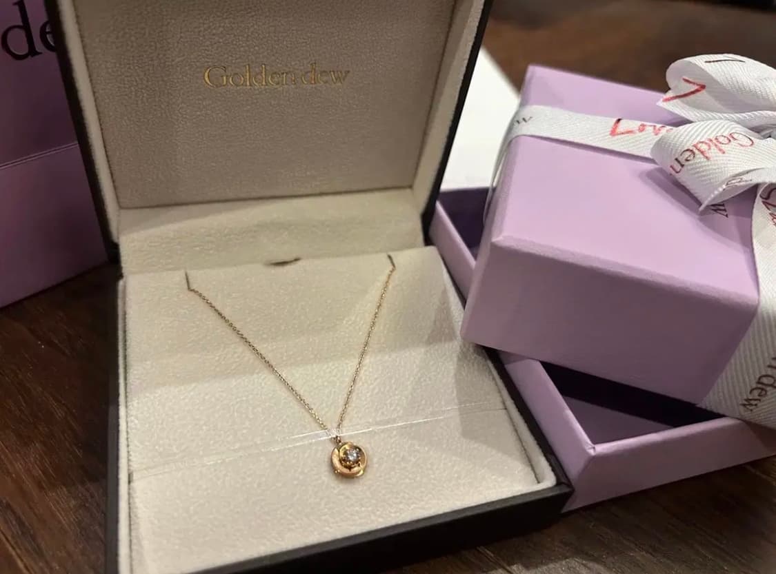 [신품,풀박스] 골든듀 18K 다이아 해피러브3(1C) 목걸이 새상품 상품이미지2