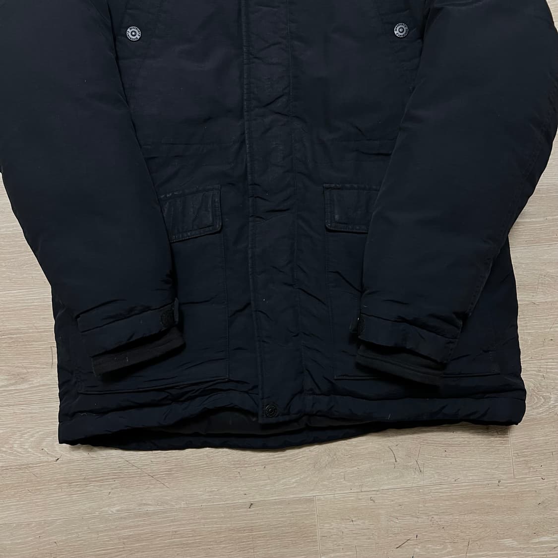 디스커버리 아웃도어 덕다운 스탠드넥 롱패딩 점퍼 [블랙] L/100 상품이미지3