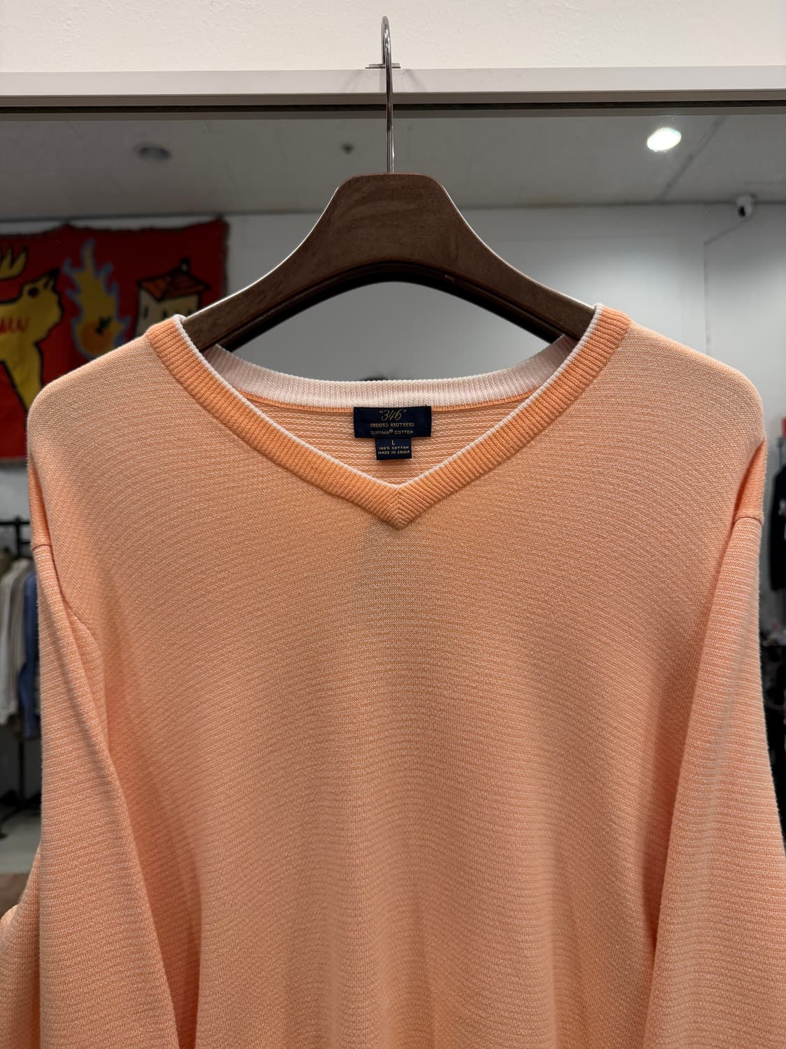 Brooks Brothers 브룩스 브라더스 수피마 코튼 브이넥 니트 상품이미지3