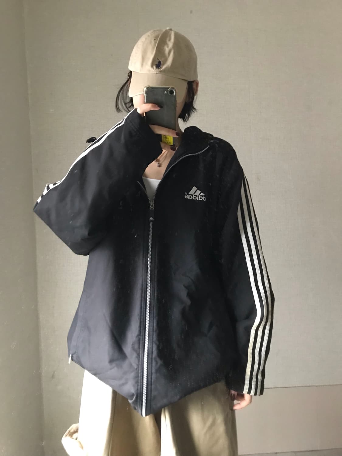 아디다스 90s 검흰 오버핏 누빔패딩 상품이미지1