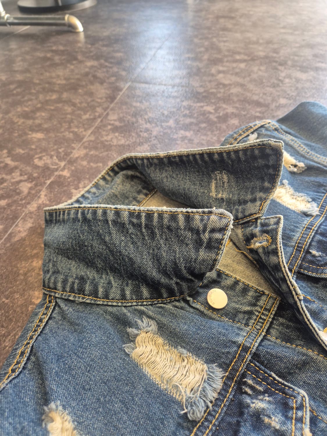 인비저블(INVISIBLE) 빈티지  데님 자켓  - XXL 상품이미지8