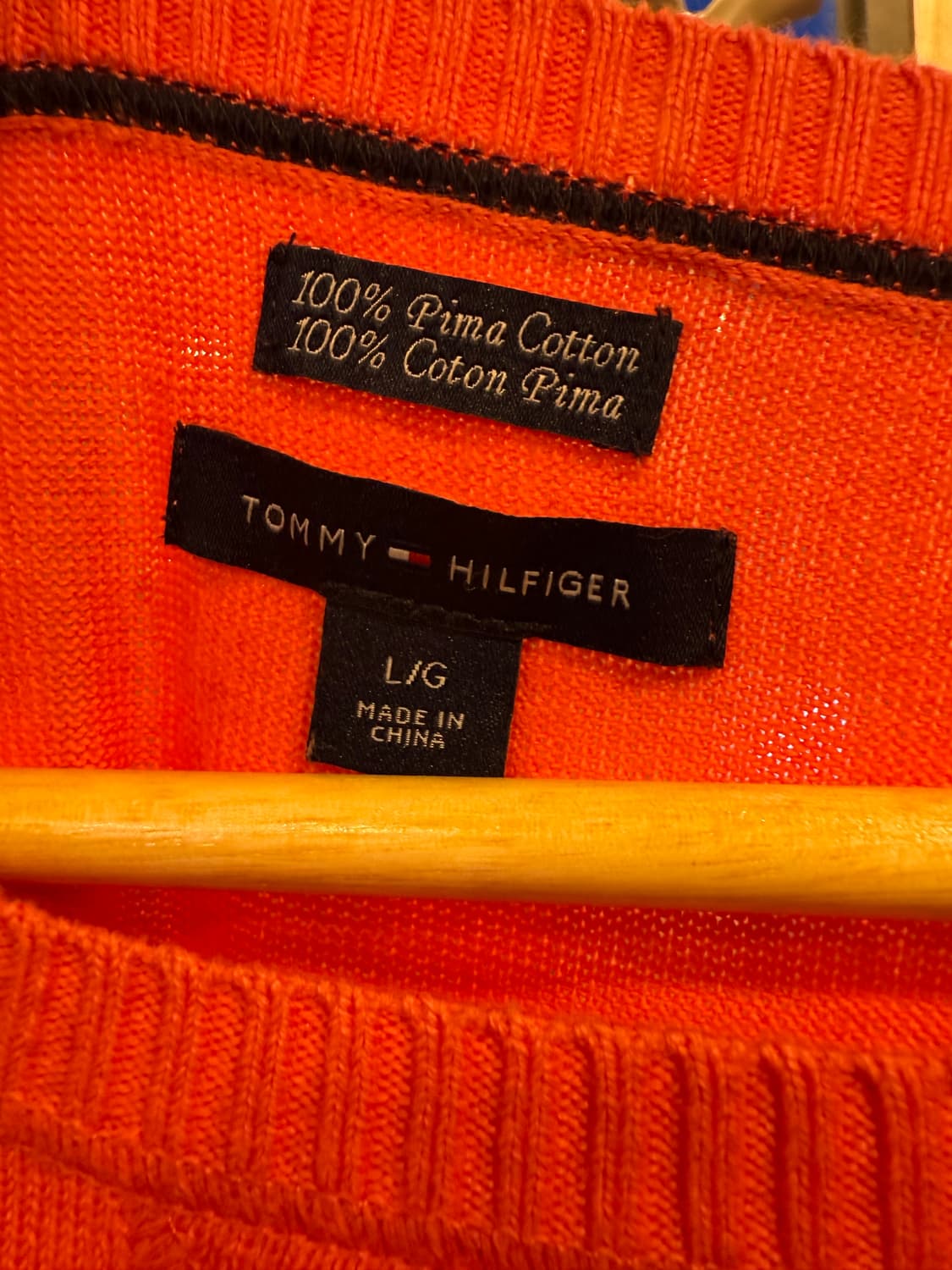 타미힐피거 주황 크롭 라운드 니트 상품이미지2