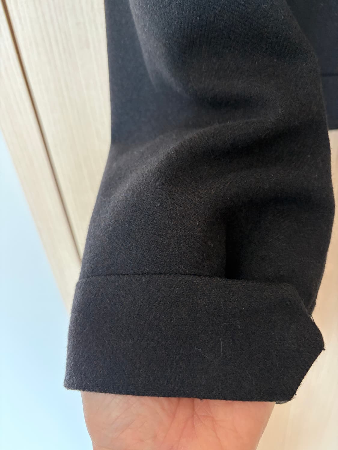 우영미 울 크롭 자켓 브라운 색상 상품이미지6