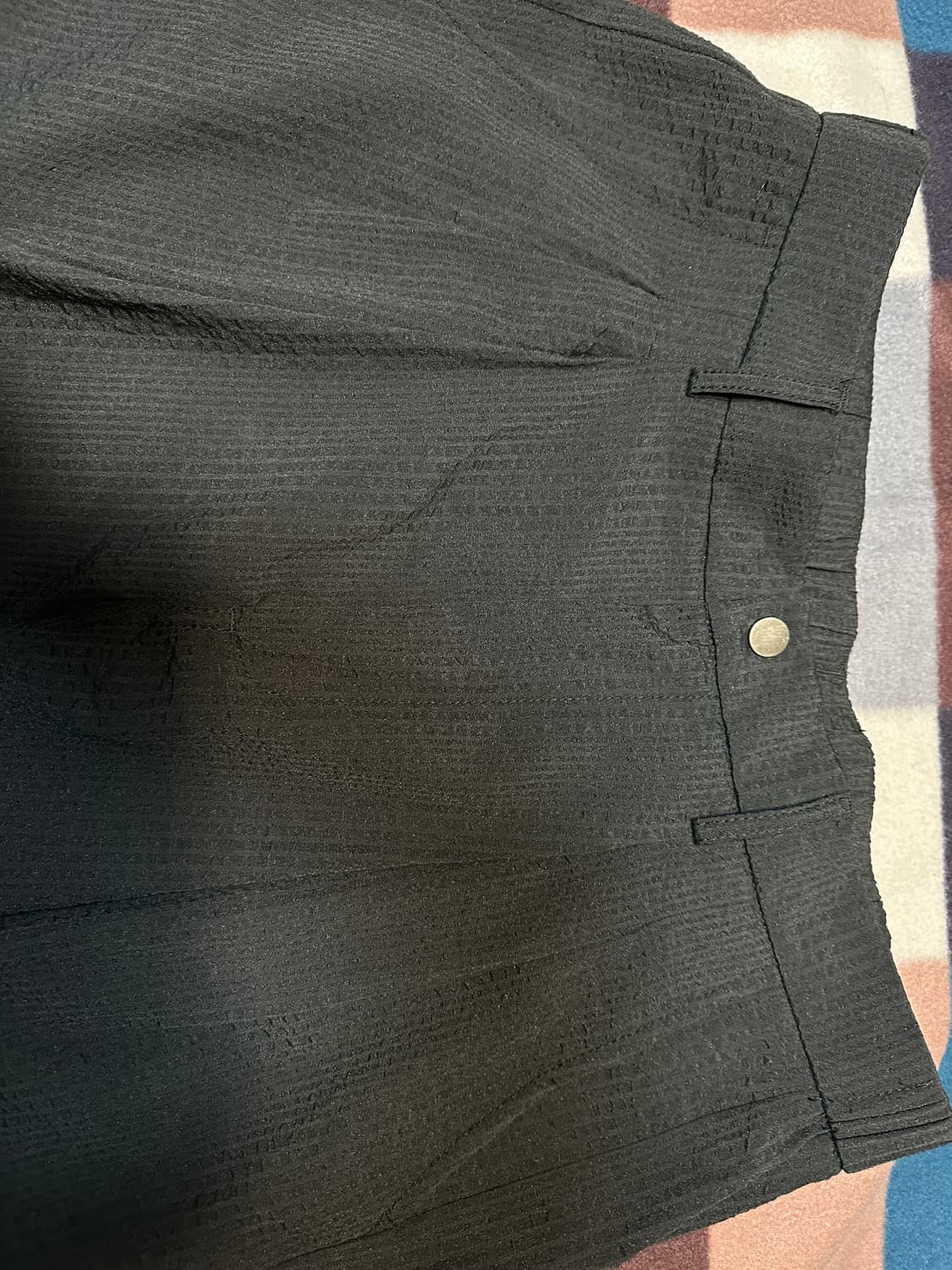 [디미트리 블랙] - 와이드핏 시어서커 투턱 팬츠_블랙 3(XL) 상품이미지6