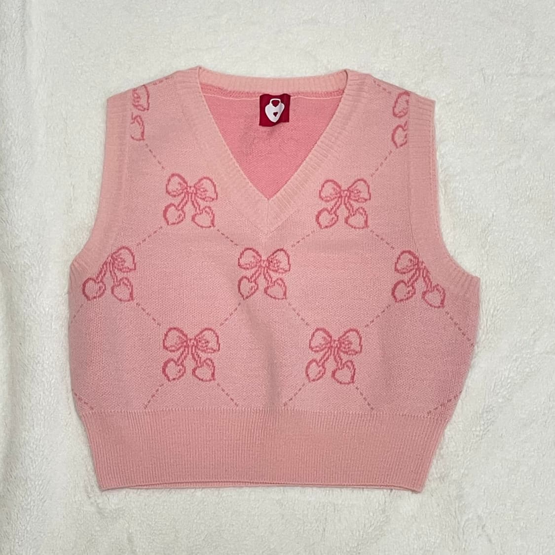 하트클럽 리본하트 니트 베스트 상품이미지2